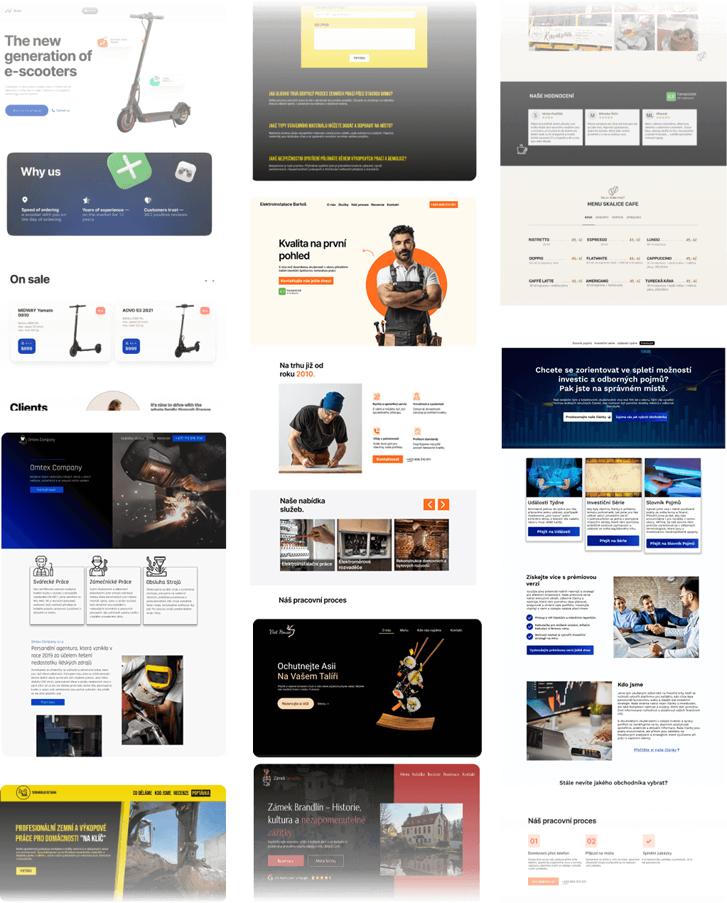 Examples of our past type websites for medium to small local firms and businesses