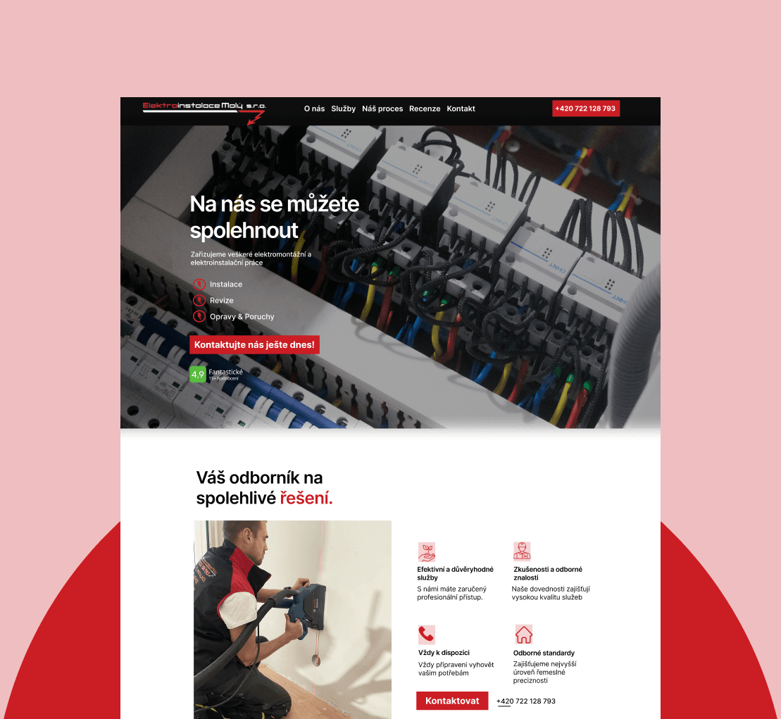Projekt Elektro Instalace Malý z pottfolia naší tvorby pro fungující web systémy