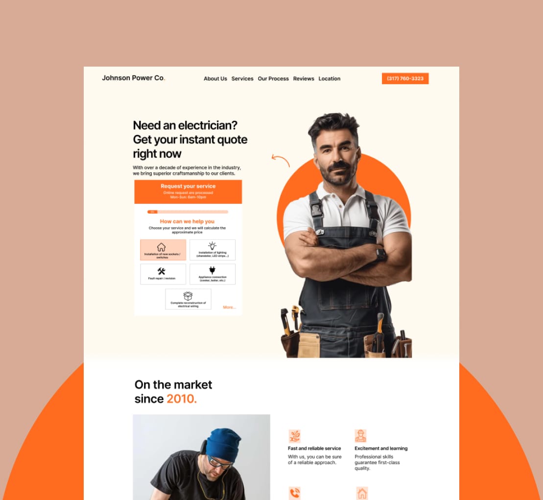 Electrician website case study — Get2Leads system built to capture more service calls and generate steady leads.