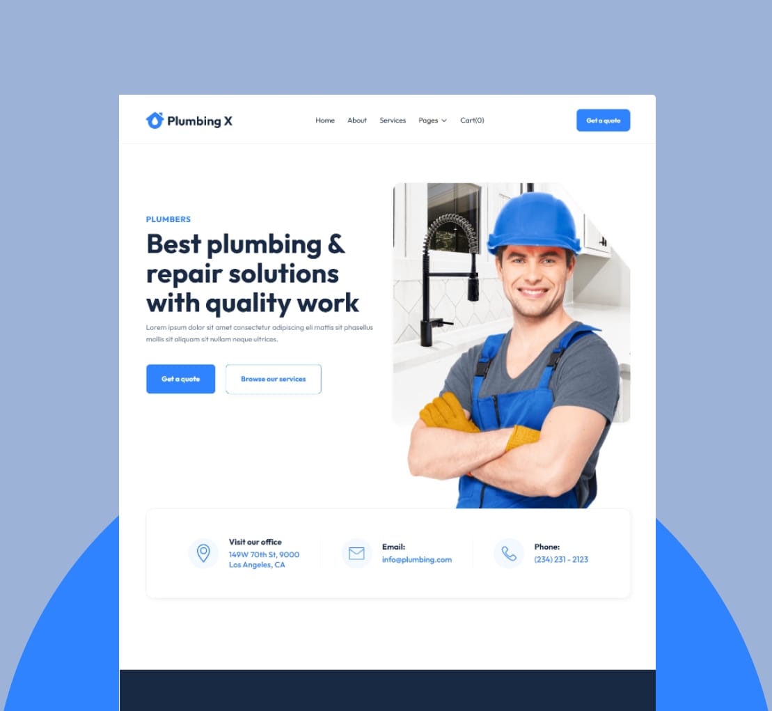 Plumber website case study — modern design with automation and quote requests that helped increase new client bookings.