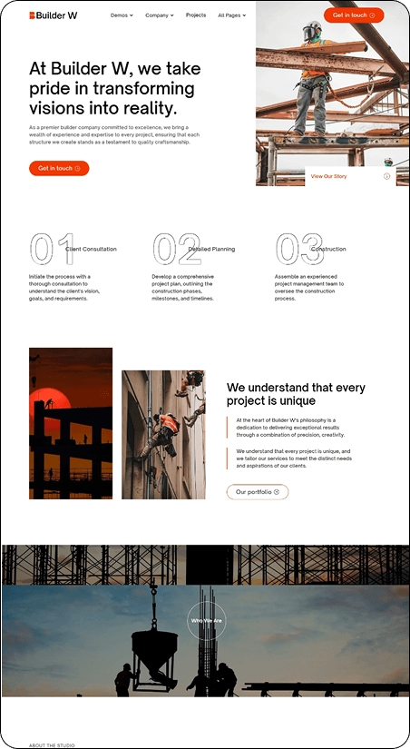 Remodeler contractor website designed to convert visitors into clients — Get2Leads portfolio example.