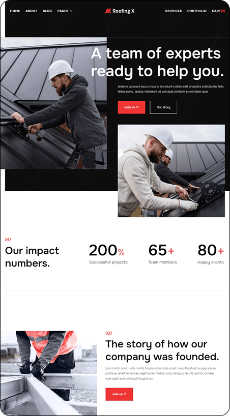 High-converting roofing contractor website design by Get2Leads — built to generate more roofing leads.