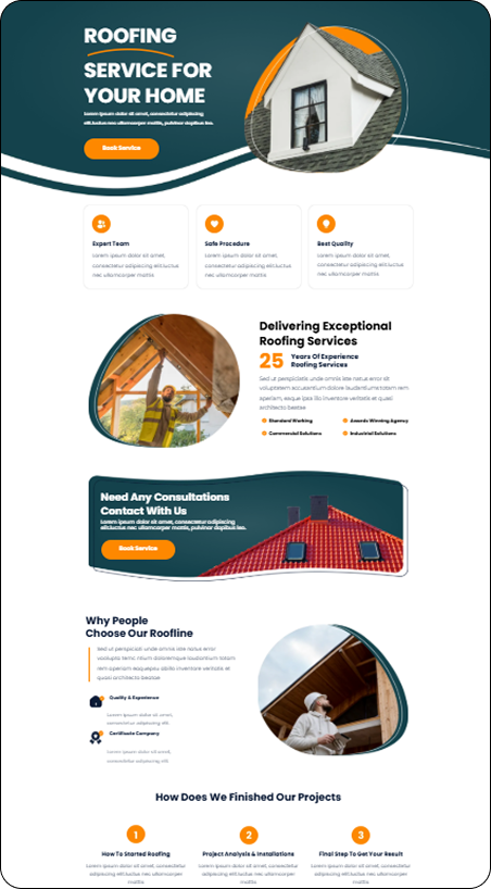 Portfolio of our web design for roofer contractor