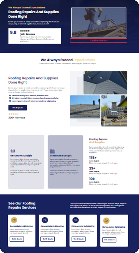Portfolio of our web design for roofer contractor